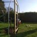 Polytunnel Installation - Frame and door sunk into garden